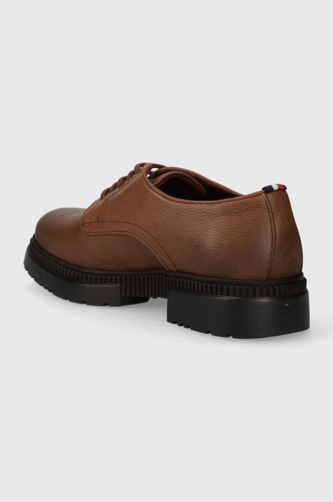 Шкіряні туфлі Tommy Hilfiger COMFORT CLEATED THERMO LTH SHOE чоловічі колір коричневий FM0FM04647 фото 3