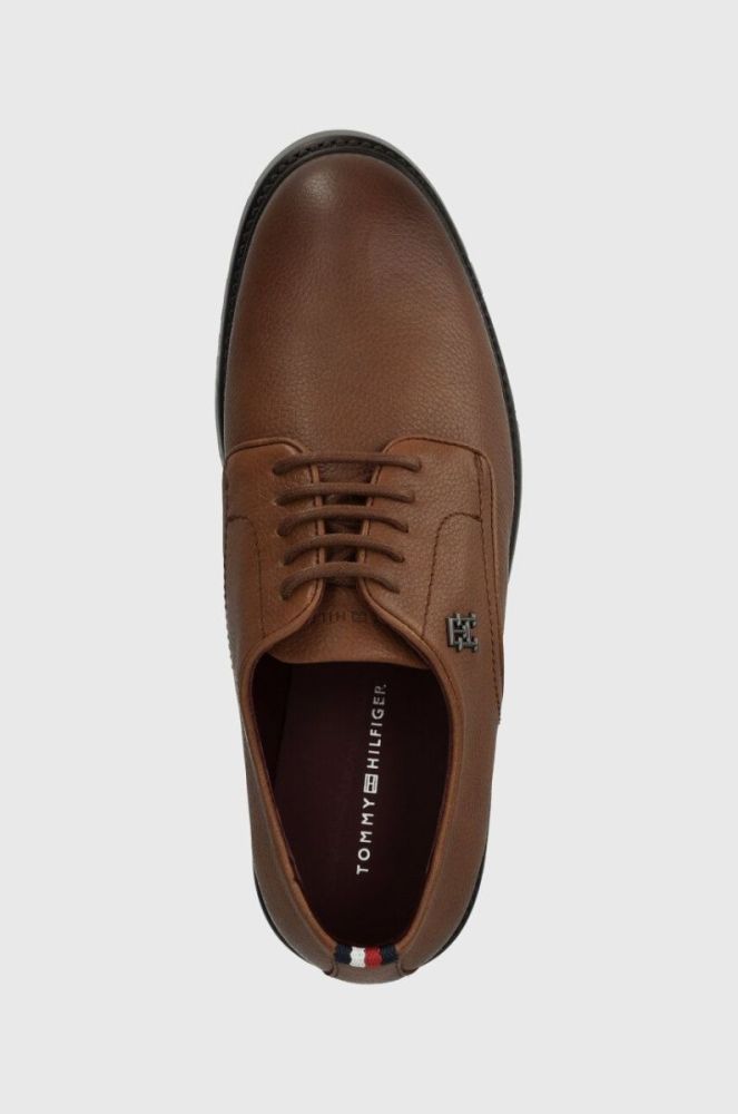 Шкіряні туфлі Tommy Hilfiger COMFORT CLEATED THERMO LTH SHOE чоловічі колір коричневий FM0FM04647 фото 4