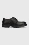 Шкіряні туфлі Tommy Hilfiger COMFORT CLEATED THERMO LTH SHOE чоловічі колір чорний FM0FM04647