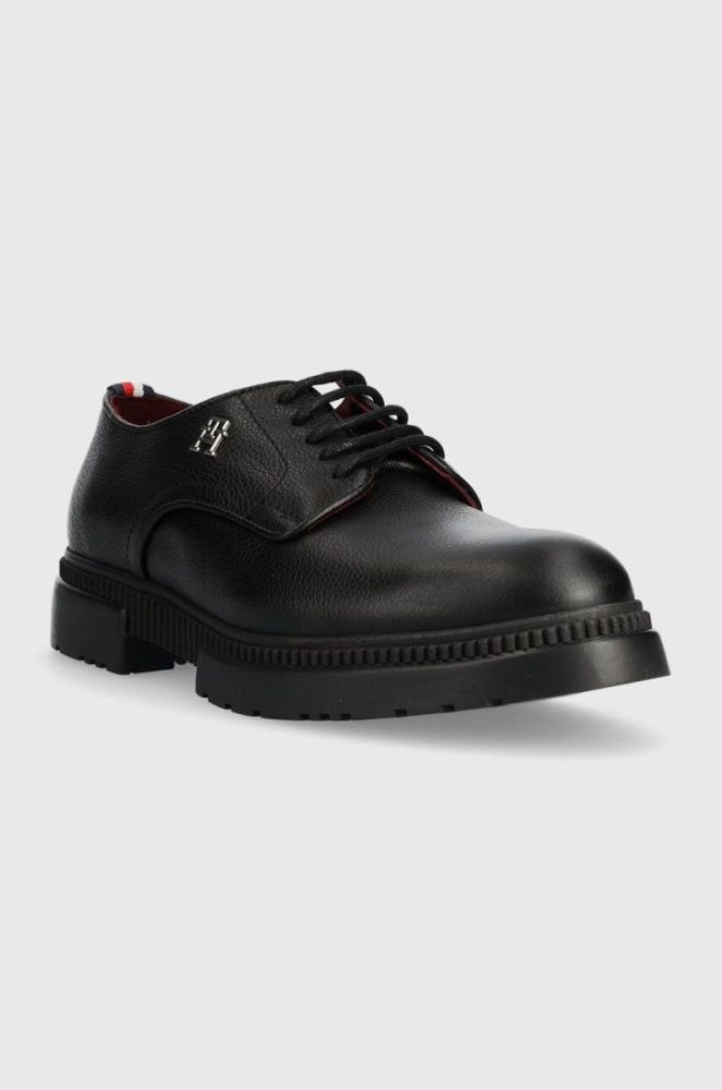 Шкіряні туфлі Tommy Hilfiger COMFORT CLEATED THERMO LTH SHOE чоловічі колір чорний FM0FM04647 фото 2
