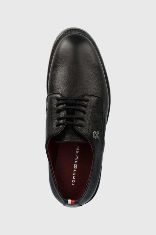 Шкіряні туфлі Tommy Hilfiger COMFORT CLEATED THERMO LTH SHOE чоловічі колір чорний FM0FM04647 фото 4