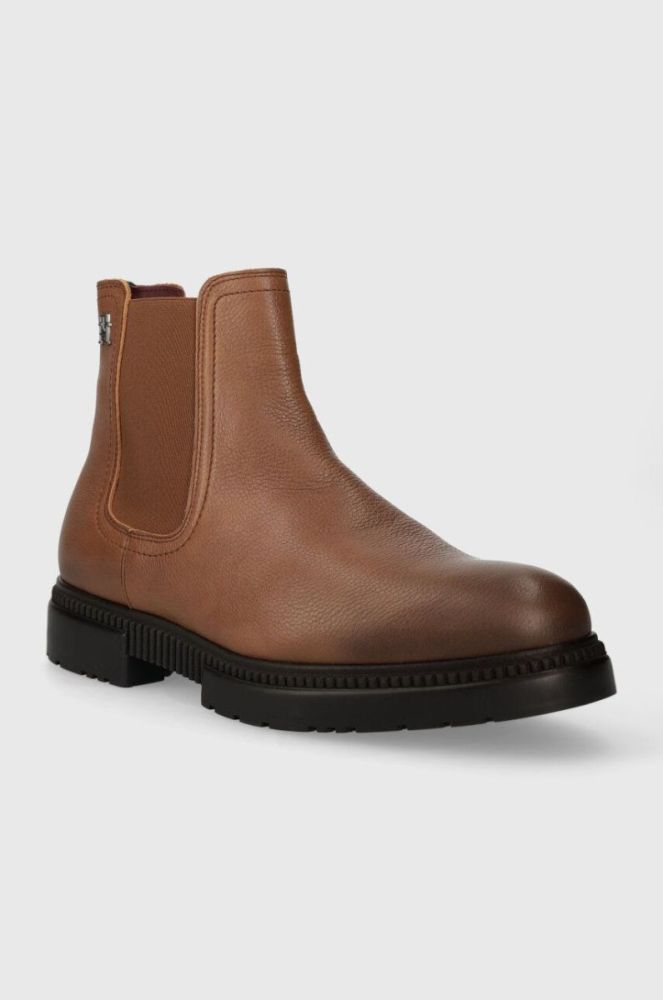 Шкіряні черевики Tommy Hilfiger COMFORT CLEATED THERMO LTH CHEL чоловічі колір коричневий FM0FM04650 фото 2
