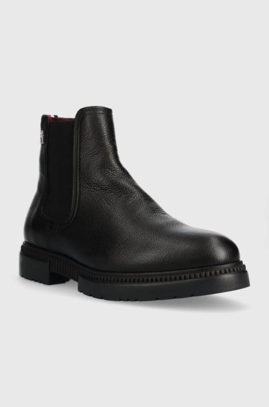 Шкіряні черевики Tommy Hilfiger COMFORT CLEATED THERMO LTH CHEL чоловічі колір чорний FM0FM04650 фото 2