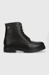 Шкіряні черевики Tommy Hilfiger COMFORT CLEATED THERMO LTH BOOT чоловічі колір чорний FM0FM04651 Шкіряні черевики Tommy Hilfiger COMFORT CLEATED THERMO LTH BOOT чоловічі колір чорний FM0FM04651