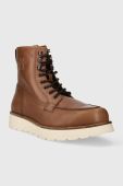Шкіряні черевики Tommy Hilfiger TH AMERICAN WARM LEATHER BOOT чоловічі колір коричневий FM0FM04668 Шкіряні черевики Tommy Hilfiger TH AMERICAN WARM LEATHER BOOT чоловічі колір коричневий FM0FM04668