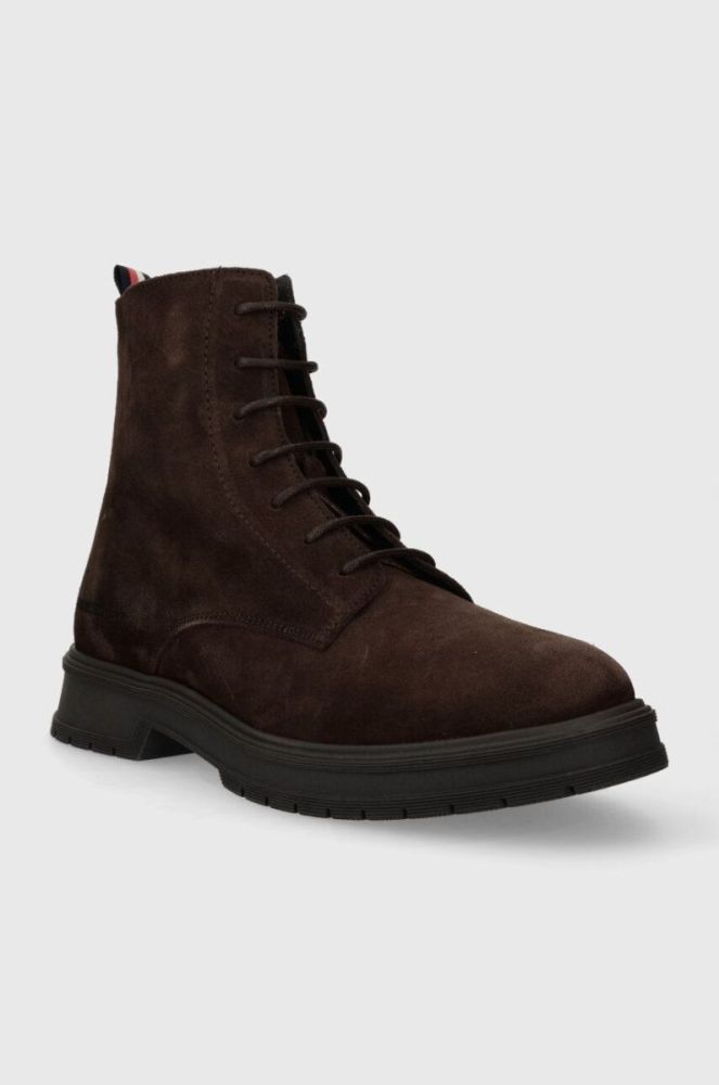 Замшеві кросівки Tommy Hilfiger HILFIGER CORE SUEDE BOOT чоловічі колір коричневий FM0FM04674 фото 2