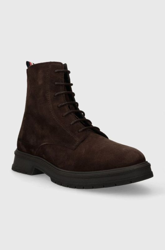 Замшеві кросівки Tommy Hilfiger HILFIGER CORE SUEDE BOOT чоловічі колір коричневий FM0FM04674 фото 2