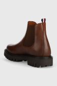 Шкіряні черевики Tommy Hilfiger PREMIUM CASUAL CHUNKY LTH CHELS чоловічі колір коричневий FM0FM04755 Шкіряні черевики Tommy Hilfiger PREMIUM CASUAL CHUNKY LTH CHELS чоловічі колір коричневий FM0FM04755