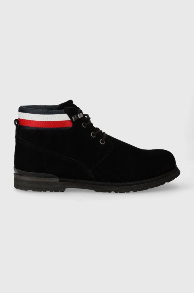 Замшеві кросівки Tommy Hilfiger CORE HILFIGER SUEDE BOOT чоловічі колір чорний FM0FM04800