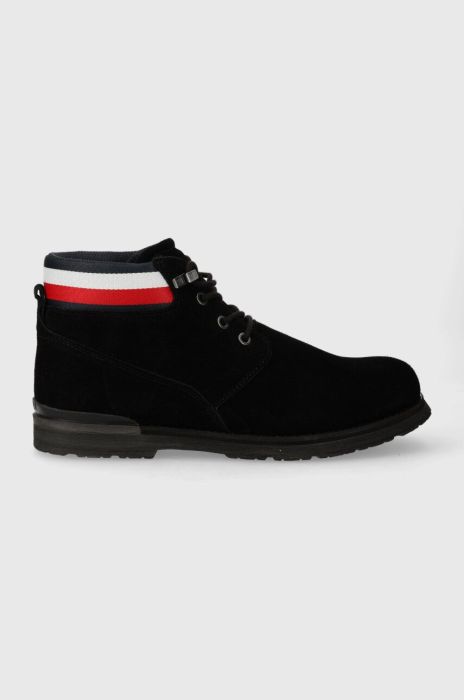 Замшеві кросівки Tommy Hilfiger CORE HILFIGER SUEDE BOOT чоловічі колір чорний FM0FM04800 Замшеві кросівки Tommy Hilfiger CORE HILFIGER SUEDE BOOT чоловічі колір чорний FM0FM04800