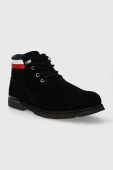 Замшеві кросівки Tommy Hilfiger CORE HILFIGER SUEDE BOOT чоловічі колір чорний FM0FM04800 Замшеві кросівки Tommy Hilfiger CORE HILFIGER SUEDE BOOT чоловічі колір чорний FM0FM04800