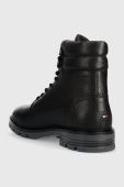 Шкіряні черевики Tommy Hilfiger WARM PADDED HILFIGER LTH BOOT чоловічі колір чорний FM0FM04802 Шкіряні черевики Tommy Hilfiger WARM PADDED HILFIGER LTH BOOT чоловічі колір чорний FM0FM04802
