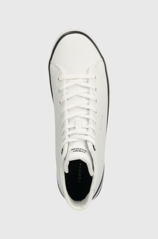 Шкіряні кеди Tommy Hilfiger TH HI VULC CORE LTH чоловічі колір білий FM0FM04816 фото 4