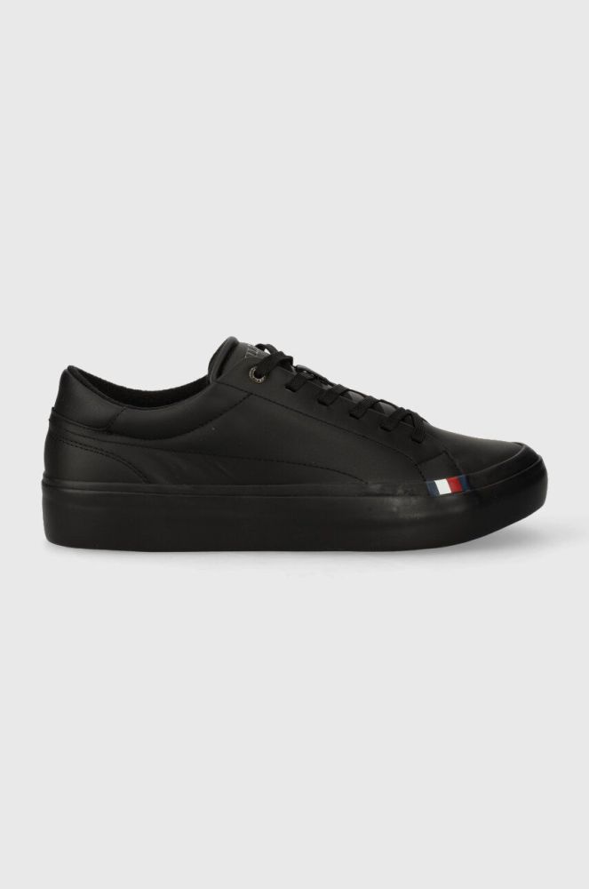 Шкіряні кросівки Tommy Hilfiger MODERN VULC LTH LOW WL колір чорний FM0FM04819