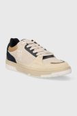 Замшеві кросівки Tommy Hilfiger TH BASKET BETTER SUEDE MIX колір бежевий FM0FM04822