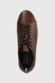 Шкіряні кросівки Tommy Hilfiger PREMIUM HERITAGE CUPSOLE COGNAC колір коричневий FM0FM04832