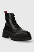 Шкіряні черевики Tommy Jeans TJM LEATHER FOXING LACE UP чоловічі колір чорний EM0EM01249 Шкіряні черевики Tommy Jeans TJM LEATHER FOXING LACE UP чоловічі колір чорний EM0EM01249