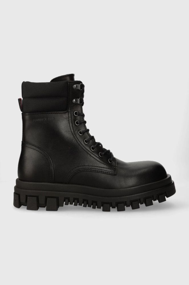 Шкіряні черевики Tommy Jeans TJM ELEVATED OUTSOLE BOOT чоловічі колір чорний EM0EM01251