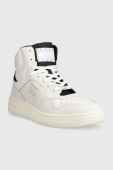 Шкіряні кросівки Tommy Jeans TJM BASKET MID LEATHER колір білий EM0EM01258