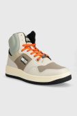 Шкіряні кросівки Tommy Jeans TJM BASKET MID LEATHER колір бежевий EM0EM01258