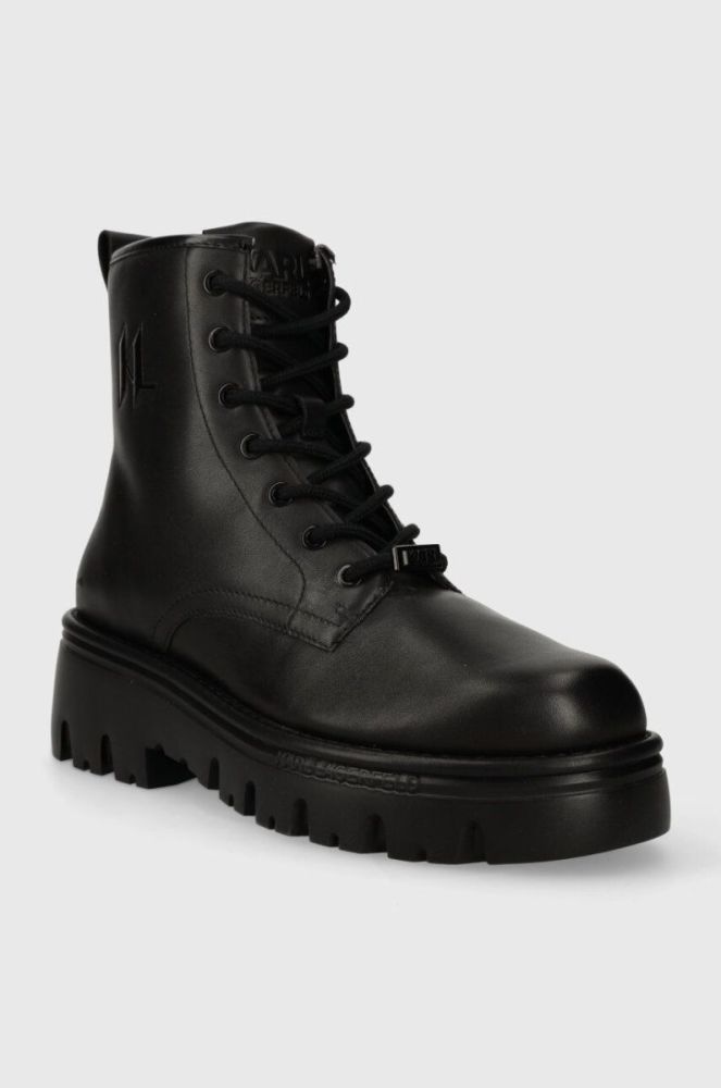 Шкіряні черевики Karl Lagerfeld KOMBAT KC чоловічі колір чорний KL15350 фото 2