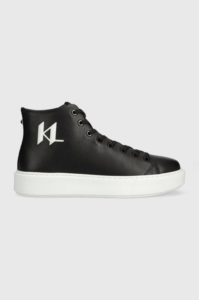 Шкіряні кросівки Karl Lagerfeld MAXI KUP колір чорний KL52265