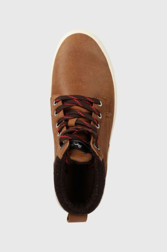 Шкіряні кросівки Pepe Jeans YOGI BOOT колір коричневий PMS30998 фото 4
