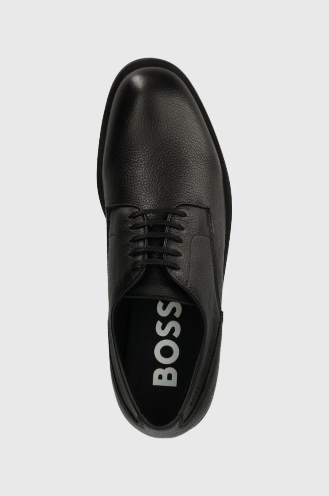 Шкіряні туфлі BOSS Baird чоловічі колір чорний 50503445 фото 4