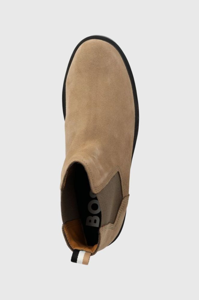 Замшеві кросівки BOSS Adley чоловічі колір бежевий 50503675 фото 4
