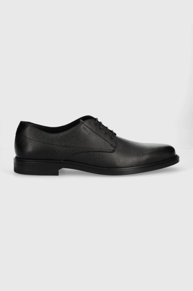 Шкіряні туфлі HUGO Kerr чоловічі колір чорний 50503678
