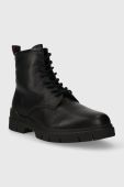 Шкіряні черевики HUGO Ryan чоловічі колір чорний 50503862
