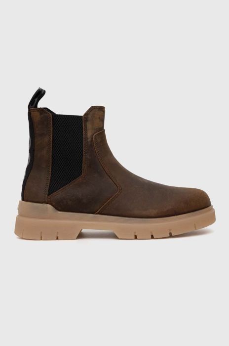 Шкіряні черевики HUGO Ryan чоловічі колір коричневий 50503922 Шкіряні черевики HUGO Ryan чоловічі колір коричневий 50503922