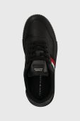 Шкіряні кросівки Tommy Hilfiger SUPERCUP LEATHER STR колір чорний FM0FM04824