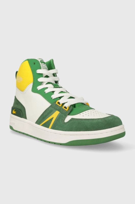Шкіряні кросівки Lacoste L001 Leather Colorblock High-Top колір зелений 45SMA0027 фото 2