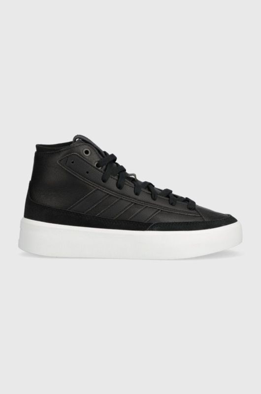 Шкіряні кеди adidas колір чорний