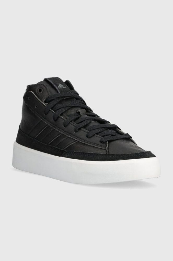 Шкіряні кеди adidas колір чорний фото 2