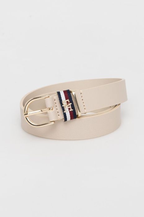 Шкіряний ремінь Tommy Hilfiger жіночий колір бежевий (3316490)