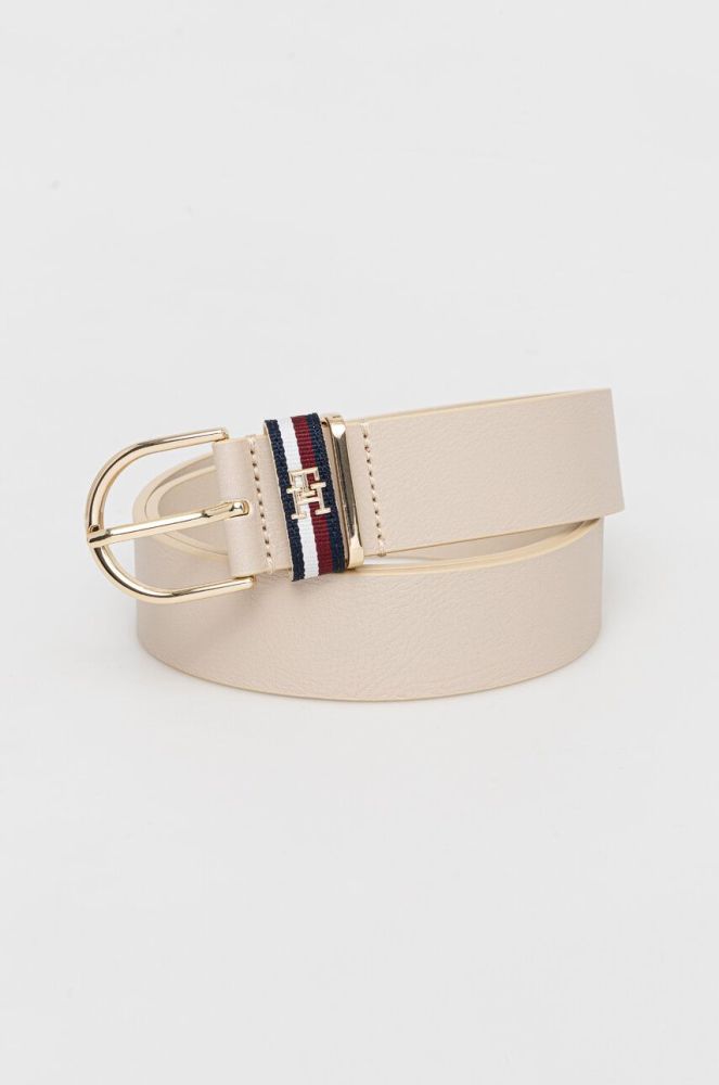 Шкіряний ремінь Tommy Hilfiger жіночий колір бежевий (3316503)