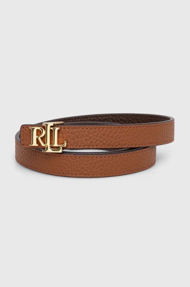 Двосторонній шкіряний ремінь Lauren Ralph Lauren жіночий колір коричневий (3299303)