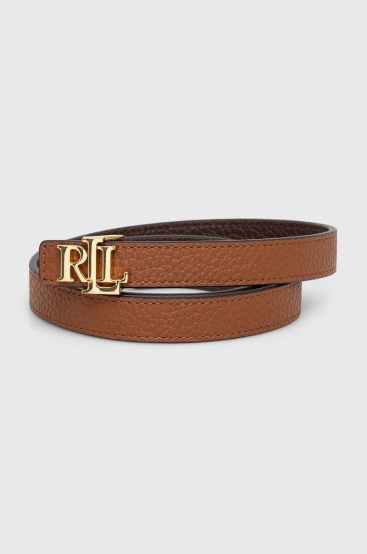 Двосторонній шкіряний ремінь Lauren Ralph Lauren жіночий колір коричневий (3299303)