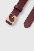 Двосторонній ремінь Guess жіночий колір бордовий