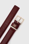 Шкіряний ремінь Tommy Hilfiger жіночий колір бордовий (3462950)
