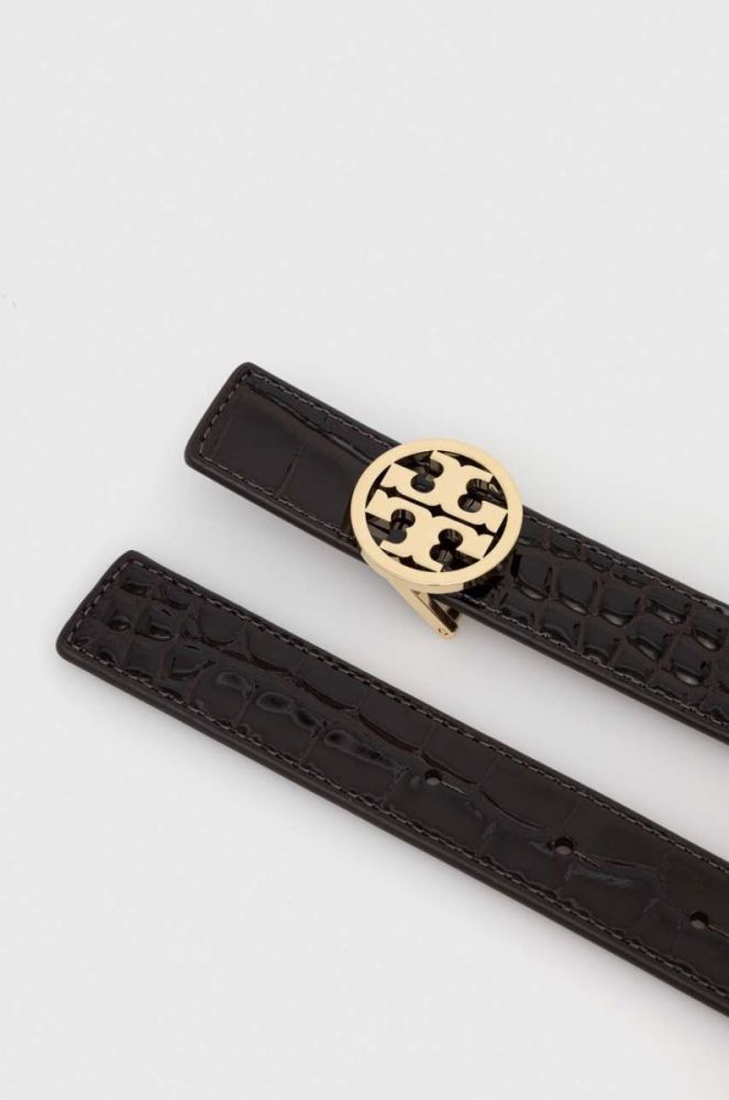 Шкіряний ремінь Tory Burch жіночий колір коричневий фото 2
