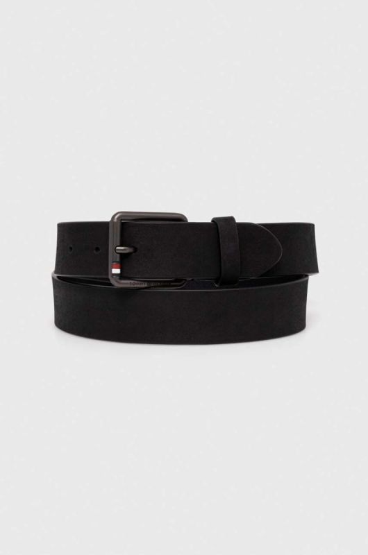 Шкіряний ремінь Tommy Hilfiger чоловічий колір чорний (3278552)