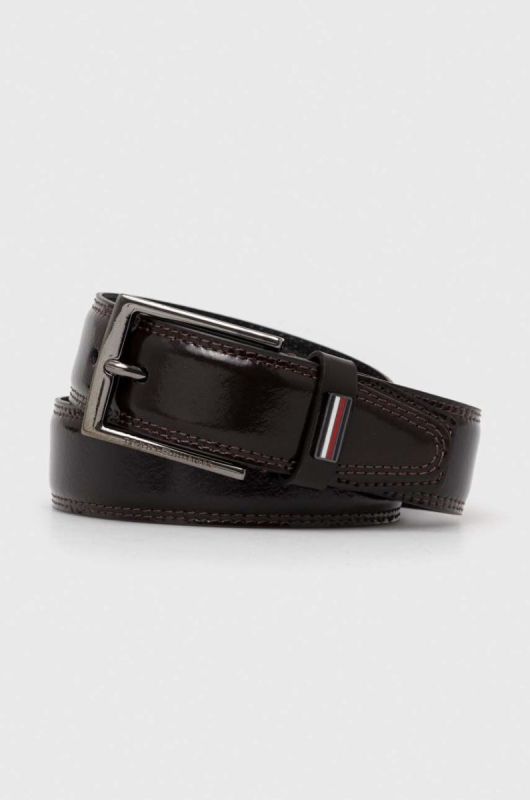 Шкіряний ремінь Tommy Hilfiger чоловічий колір коричневий (3269131)