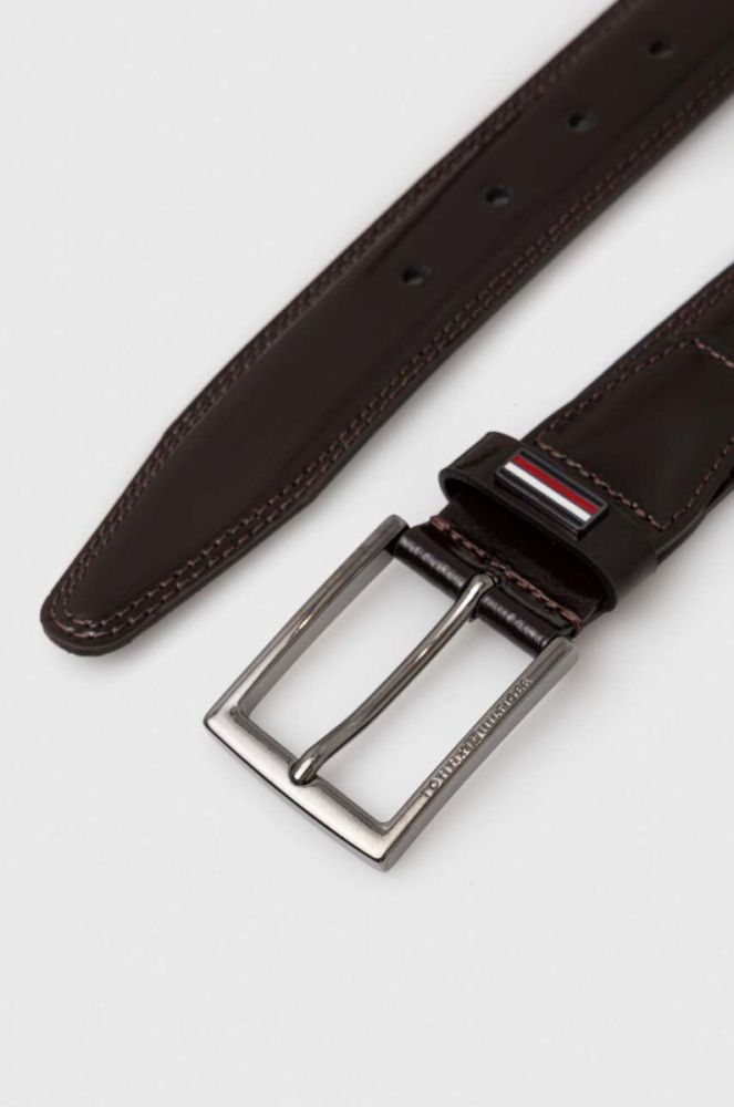 Шкіряний ремінь Tommy Hilfiger чоловічий колір коричневий (3269131) фото 2