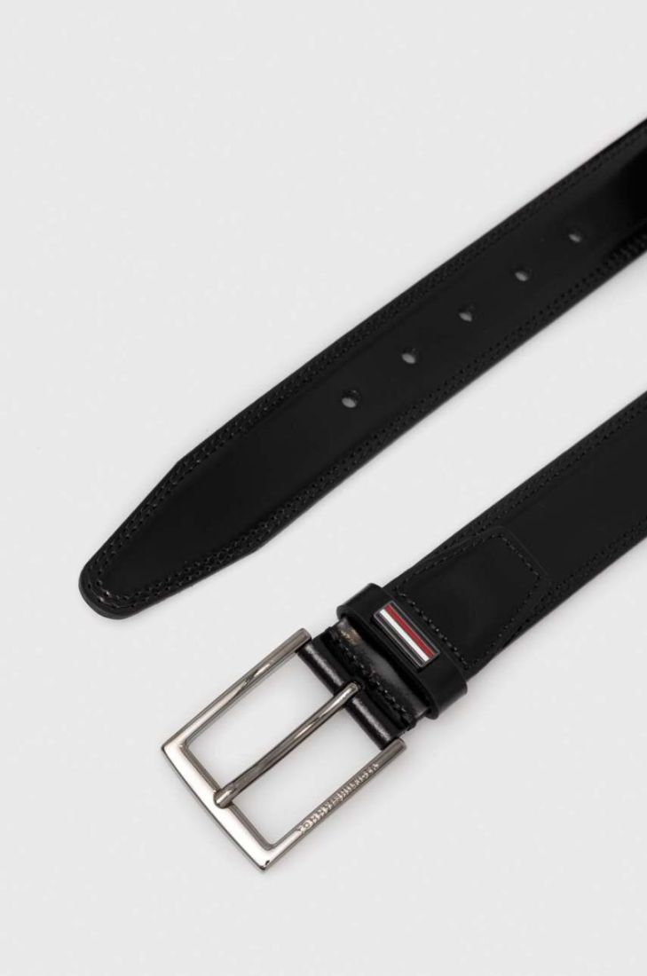 Шкіряний ремінь Tommy Hilfiger чоловічий колір чорний (3269124)