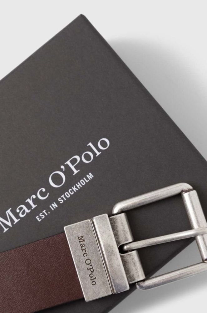 Шкіряний ремінь Marc O'Polo чоловічий колір коричневий (3533915) фото 3