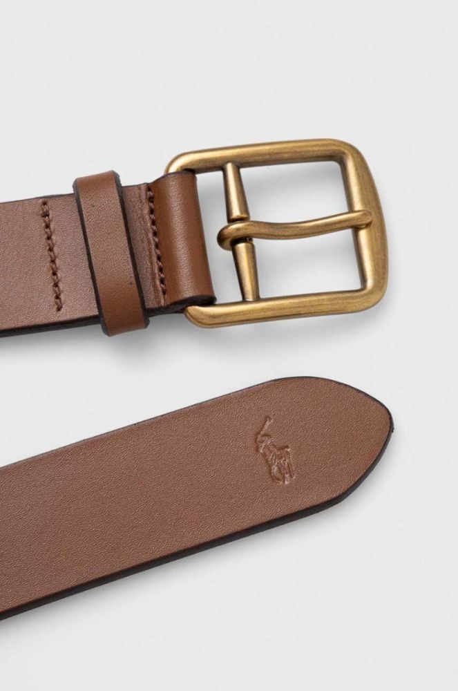 Шкіряний ремінь Polo Ralph Lauren чоловічий колір коричневий (3388351) фото 2