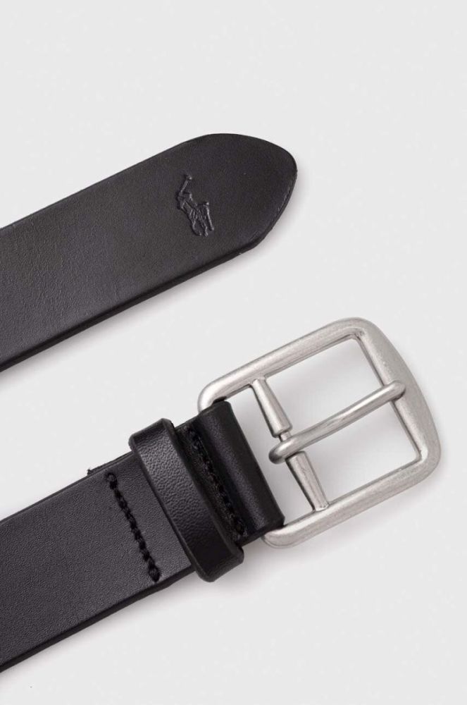 Шкіряний ремінь Polo Ralph Lauren чоловічий колір чорний (3388365) фото 2